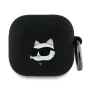 Калъф за Apple AirPods 4 - Karl Lagerfeld Silicone Choupette Head 3D (KLA4RUNCHK) - черен