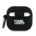 Калъф за Apple AirPods 4 - Karl Lagerfeld Silicone Choupette Head 3D (KLA4RUNCHK) - черен