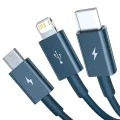 Кабел за данни USB към Type-C, Micro-USB, Lightning, Fast Charging 3.5A, 1.5m - Baseus Superior Series (CAMLTYS-03) - син