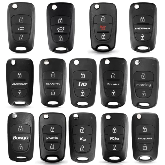 Калъф за автомобилен ключ Hyundai Elantra / Kia Picanto - Car Key Case (2003.04) - Techsuit - Черен