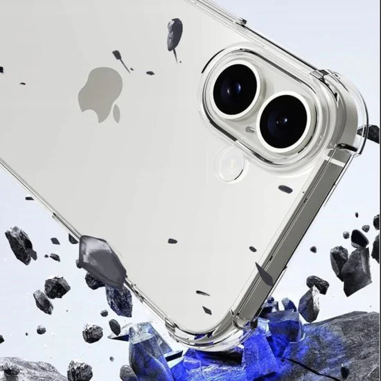 Калъф за iPhone 16 Plus - Удароустойчив прозрачен силикон - прозрачен