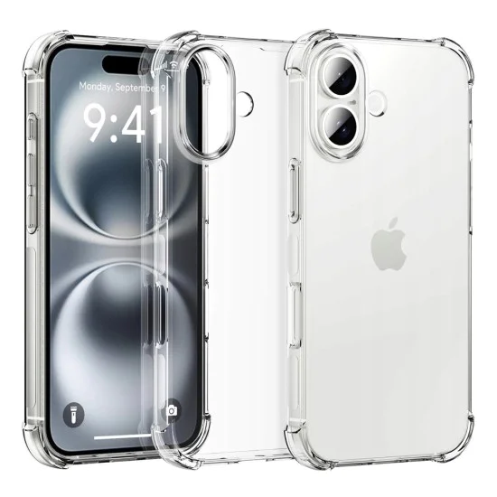Калъф за iPhone 16 - Удароустойчив прозрачен силикон - прозрачен