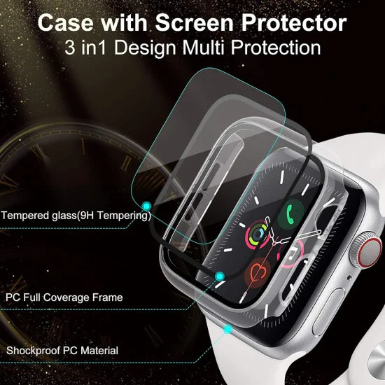 Протектор за Samsung Galaxy Watch4 / 5 (44 мм) + Протектор - Defense360 Pro - черен