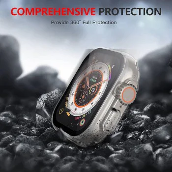 Калъф за Apple Watch Ultra / Ultra 2 + калъф - Defense360 Pro - прозрачен