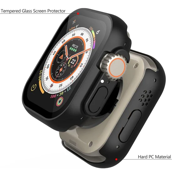 Калъф за Apple Watch Ultra / Ultra 2 + калъф - Defense360 Pro - черен