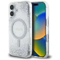 Калъф за iPhone 16 - Guess - Hardcase Resin Gradient Glitter MagSafe (GUHMP16SRRGRGES) - Silver