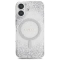 Калъф за iPhone 16 - Guess - Hardcase Resin Gradient Glitter MagSafe (GUHMP16SRRGRGES) - Silver