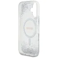 Калъф за iPhone 16 - Guess - Hardcase Resin Gradient Glitter MagSafe (GUHMP16SRRGRGES) - Silver