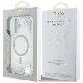 Калъф за iPhone 16 - Guess - Hardcase Resin Gradient Glitter MagSafe (GUHMP16SRRGRGES) - Silver