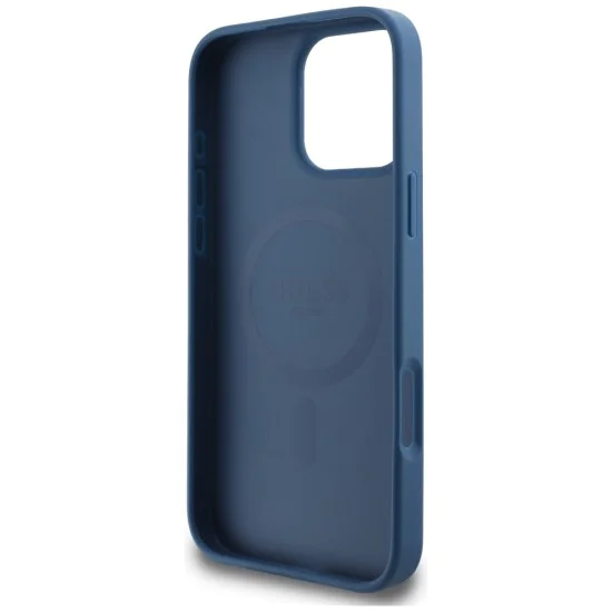 Калъф за iPhone 16 Pro Max - Guess - 4G Small and Classic Logo MagSafe (GUHMP16XP4SM4MB) - Син