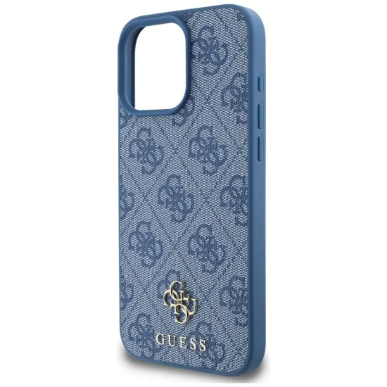 Калъф за iPhone 16 Pro Max - Guess - 4G Small and Classic Logo MagSafe (GUHMP16XP4SM4MB) - Син