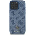 Калъф за iPhone 16 Pro Max - Guess - 4G Small and Classic Logo MagSafe (GUHMP16XP4SM4MB) - Син
