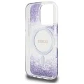 Калъф за iPhone 16 Pro - Guess - Hardcase Resin Bottom Glitter MagSafe (GUHMP16LRGRGEU) - Лилав