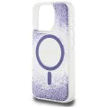 Калъф за iPhone 16 Pro - Guess - Hardcase Resin Bottom Glitter MagSafe (GUHMP16LRGRGEU) - Лилав