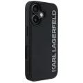 Калъф за iPhone 16 - Карл Лагерфелд - 3D дизайн (KLHCP16SRBKGVCK) - Гумено удължено блестящо лого