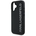 Калъф за iPhone 16 - Карл Лагерфелд - 3D дизайн (KLHCP16SRBKGVCK) - Гумено удължено блестящо лого
