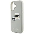 Калъф за iPhone 16 - Karl Lagerfeld - 3D Design (KLHCP16SRBCKCHLE) - Beige Rubber Karl&Choupette