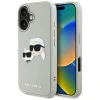 Калъф за iPhone 16 - Karl Lagerfeld - 3D Design (KLHCP16SRBCKCHLE) - Beige Rubber Karl&Choupette
