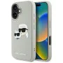 Калъф за iPhone 16 - Karl Lagerfeld - 3D Design (KLHCP16SRBCKCHLE) - Beige Rubber Karl&Choupette