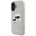 Калъф за iPhone 16 - Karl Lagerfeld - 3D Design (KLHCP16SRBCKCHLE) - Beige Rubber Karl&Choupette