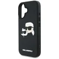 Калъф за iPhone 16 - Karl Lagerfeld - 3D Design (KLHCP16SRBCKCHLK) - Гумен Karl&Choupette
