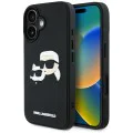 Калъф за iPhone 16 - Karl Lagerfeld - 3D Design (KLHCP16SRBCKCHLK) - Гумен Karl&Choupette