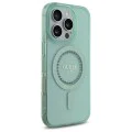 Калъф за iPhone 16 Pro - Guess IML Rhinestones MagSafe (GUHMP16LPFTDTEN) - зелен