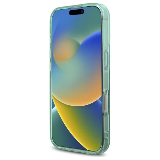 Калъф за iPhone 16 Pro - Guess IML Rhinestones MagSafe (GUHMP16LPFTDTEN) - зелен