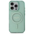 Калъф за iPhone 16 Pro - Guess IML Rhinestones MagSafe (GUHMP16LPFTDTEN) - зелен