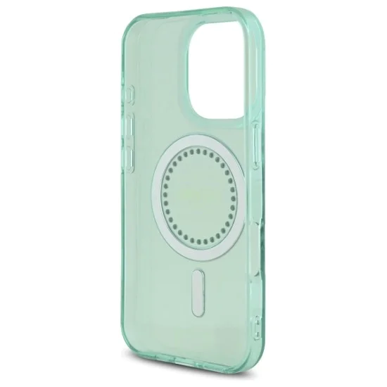 Калъф за iPhone 16 Pro - Guess IML Rhinestones MagSafe (GUHMP16LPFTDTEN) - зелен
