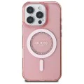 Калъф за iPhone 16 Pro - Guess IML Rhinestones MagSafe (GUHMP16LPFTDTEP) - Розов