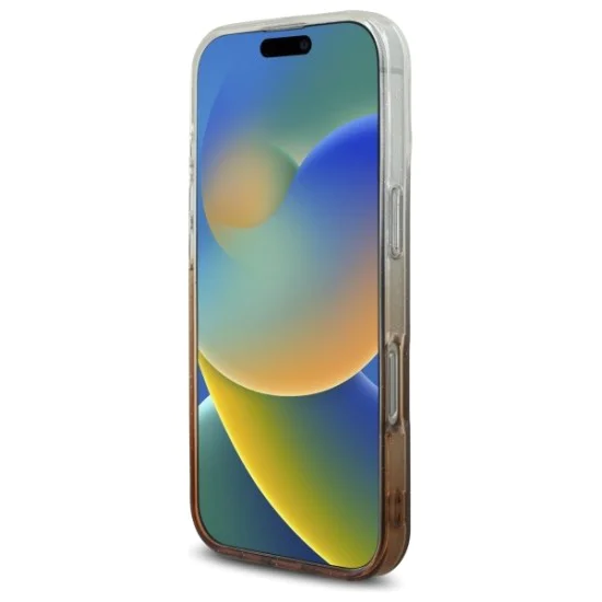 Калъф за iPhone 16 Pro - Guess IML Glitter Glitter Gradient MagSafe (GUHMP16LHGRGRCELW) - Кафяв