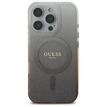 Калъф за iPhone 16 Pro - Guess IML Glitter Glitter Gradient MagSafe (GUHMP16LHGRGRCELW) - Кафяв