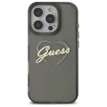 Калъф за iPhone 16 Pro - Guess Hardcase IML Heart (GUHCP16LHCHGSPK) - черен