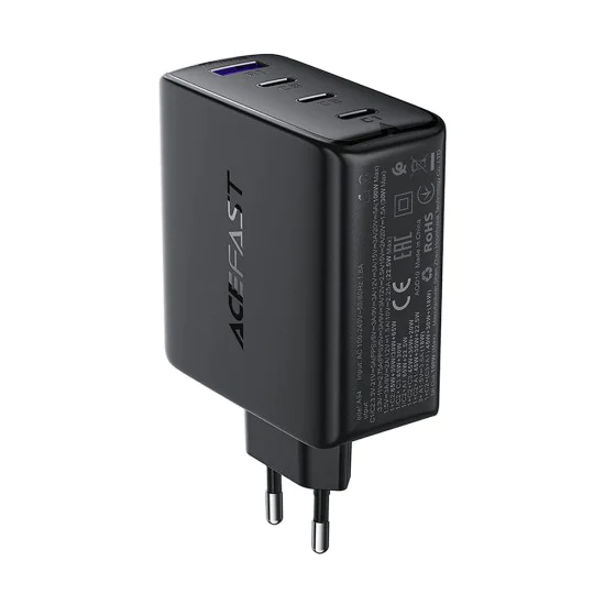 Стенно зарядно устройство A94 – Acefast, Multiport 3x USB-C, USB-A, GaN2 технология, PD100W – черно