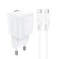 Комплект зарядно устройство за стена A77 – Acefast, с USB-C кабел, зарядно устройство Type-C Mini GaN, PD30W – бяло