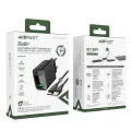 Комплект зарядно за стена A90 – Acefast, с Type-C кабел, USB, 18W, GaN технология – черно
