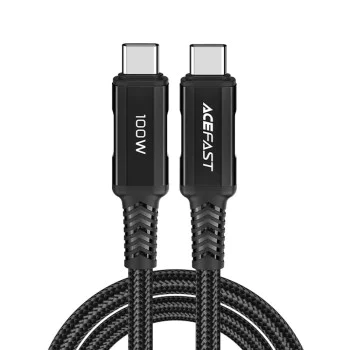 Кабел за данни C4-03 – Acefast, Type-C към Type-C, 100W, 5A, 480Mb/s, Високоскоростно зареждане, 2m – Черен