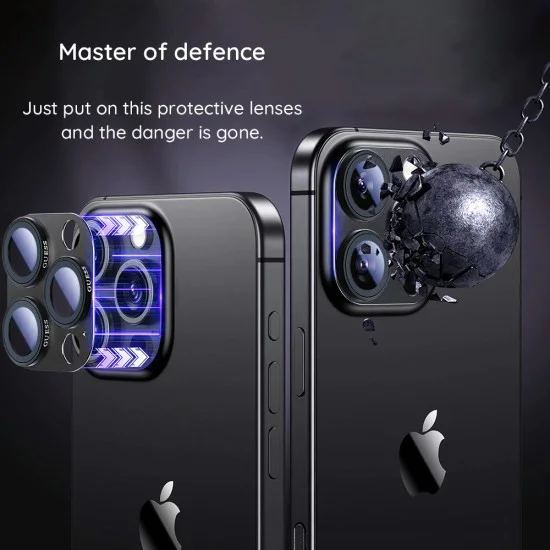 Протектор - Камера за iPhone 16 Pro / iPhone 16 Pro Max - Guess - Стъкло (GUCL163SAGK)