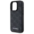 IPhone 15 Pro Case - Karl Lagerfeld Leather MagSafe (KLHMP15LPKHPORPK) - монограм метално лого