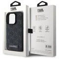 IPhone 15 Pro Case - Karl Lagerfeld Leather MagSafe (KLHMP15LPKHPORPK) - монограм метално лого