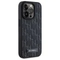IPhone 15 Pro Case - Karl Lagerfeld Leather MagSafe (KLHMP15LPKHPORPK) - монограм метално лого