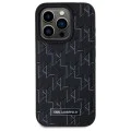 IPhone 15 Pro Case - Karl Lagerfeld Leather MagSafe (KLHMP15LPKHPORPK) - монограм метално лого