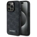 IPhone 15 Pro Case - Karl Lagerfeld Leather MagSafe (KLHMP15LPKHPORPK) - монограм метално лого