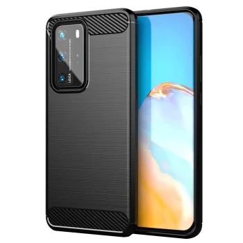 Калъф за Huawei P40 Pro - Carbon Silicone - Черен