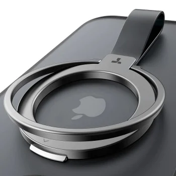 Torras - Ostand Magnetic Ring - Въртяща се на 360° стойка, държач за телефон/ръкохватка, лесно закрепване - черен