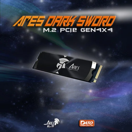 SSD - Dato - Вътрешен SSD Ares Dark Sword (ARSDSK-8TB) - PCIe Gen4x4, 8TB, до 7200MB/s, за Notebook / PS5 - Черен