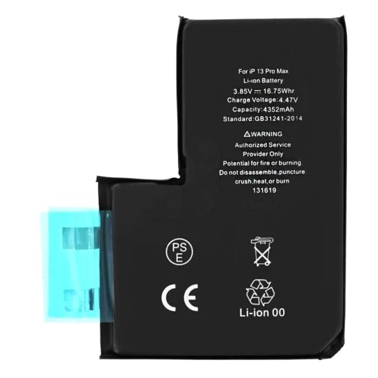 Батерия за iPhone 13 Pro Max, 4352mAh, 4352mAh, без грип - OEM (19319) - Черна