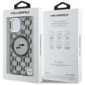 Калъф за iPhone 15 - Karl Lagerfeld IML MagSafe (KLHMP15SHMCKKMHK) - монограм Karl&Choupette Head