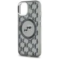 Калъф за iPhone 15 - Karl Lagerfeld IML MagSafe (KLHMP15SHMCKKMHK) - монограм Karl&Choupette Head